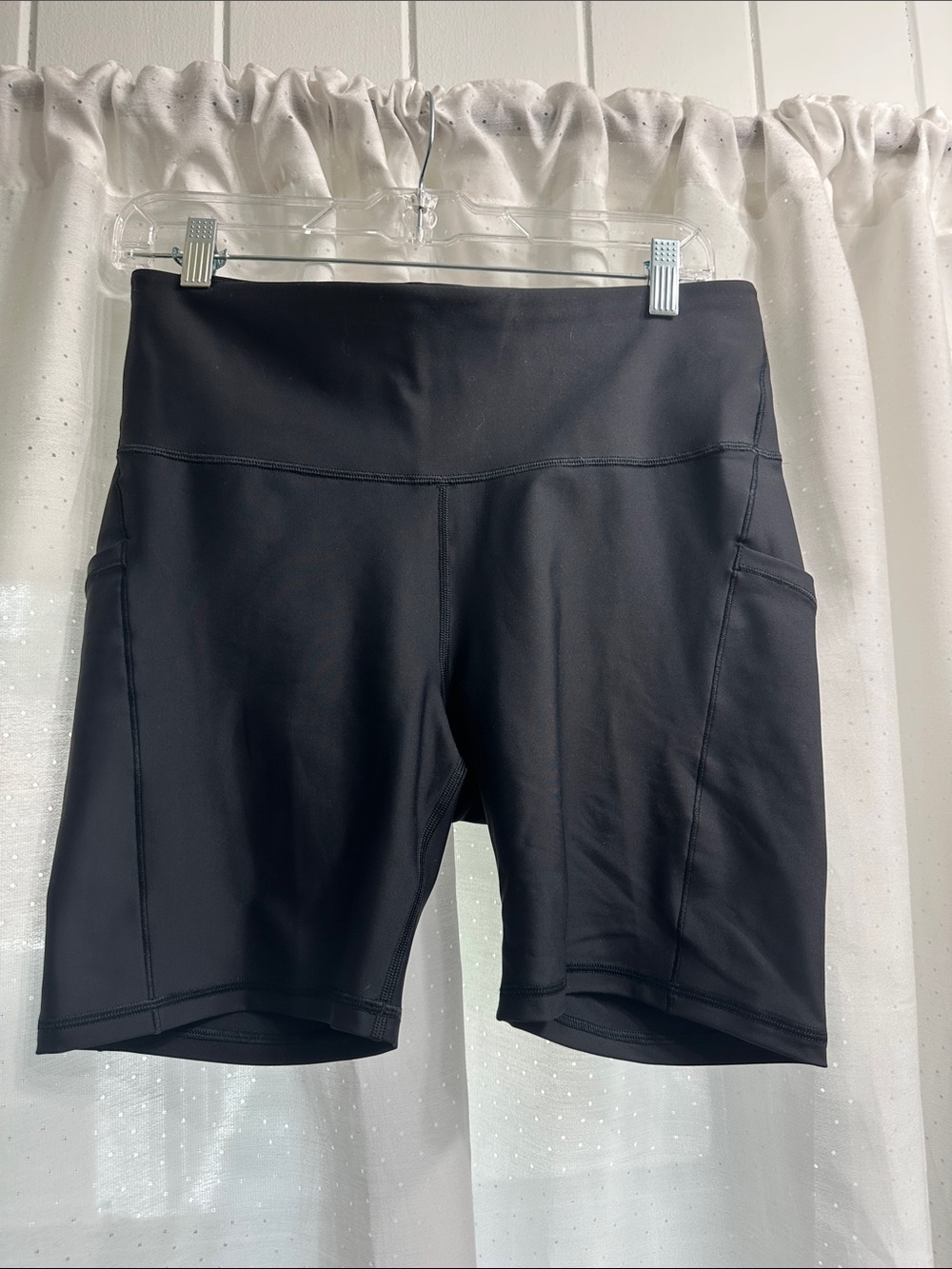 Athleta Black Bike Shorts with Side Pockets